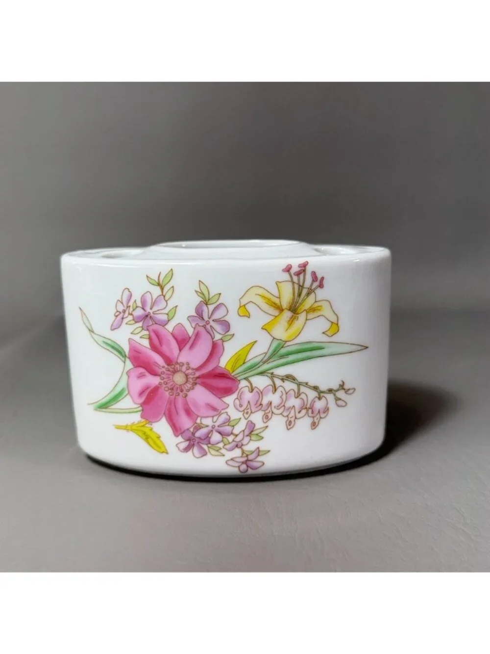 Vintage Japan Floral Ceramic Toothbrush Holder Retro Bathroom Toothpaste Cup